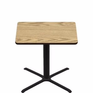 48" x 48" Two-Sided Oak/Walnut Quick Ship Table - Oak Up + Black Counter Height 40" x 40" Cross Base