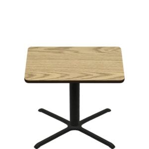 48" x 48" Two-Sided Oak/Walnut Quick Ship Table - Oak Up + Black Standard Height 40" x 40" Cross Base