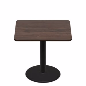 48" x 48" Two-Sided Oak/Walnut Quick Ship Table - Walnut Up + Black Counter Height 30" Disc Base