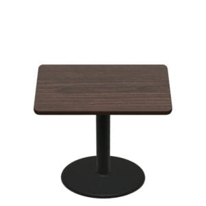 48" x 48" Two-Sided Oak/Walnut Quick Ship Table - Walnut Up + Black Standard Height 30" Disc Base