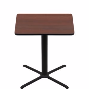 48" x 48" Two-Sided Mahogany/Black Quick Ship Table - Mahogany Up + Black Bar Height 40" x 40" Cross Base