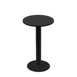 30" Round Two-Sided Mahogany/Black Quick Ship Table - Black Up + Black Bar Height 22" Disc Base