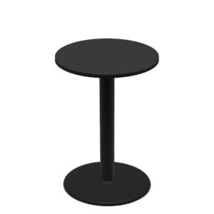36" Round Two-Sided Mahogany/Black Quick Ship Table - Black Up + Black Bar Height 30" Disc Base
