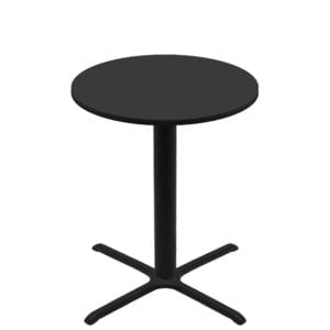 42" Round Two-Sided Mahogany/Black Quick Ship Table - Black Up + Black Bar Height 36" x 36" Cross Base