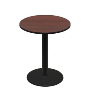 42" Round Two-Sided Mahogany/Black Quick Ship Table - Mahogany Up + Black Bar Height 30" Disc Base