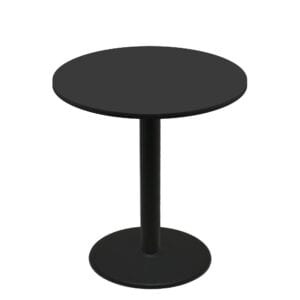 48" Round Two-Sided Mahogany/Black Quick Ship Table - Black Up + Black Bar Height 30" Disc Base
