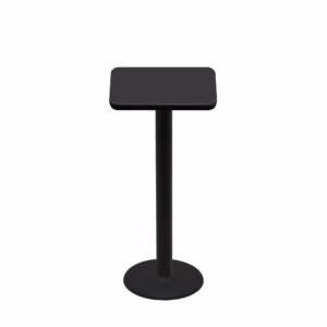 24" x 24" Two-Sided Mahogany/Black Quick Ship Table - Black Up + Black Bar Height 18" Disc Base