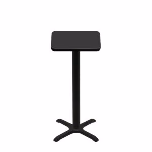 24" x 24" Two-Sided Mahogany/Black Quick Ship Table - Black Up + Black Bar Height 22" x 22" Cross Base
