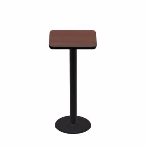 24" x 24" Two-Sided Mahogany/Black Quick Ship Table - Mahogany Up + Black Bar Height 18" Disc Base