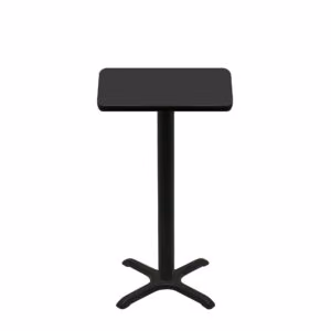 24" x 30" Two-Sided Mahogany/Black Quick Ship Table - Black Up + Black Bar Height 22" x 22" Cross Base