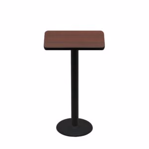 24" x 30" Two-Sided Mahogany/Black Quick Ship Table - Mahogany Up + Black Bar Height 18" Disc Base