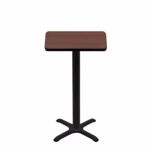 24" x 30" Two-Sided Mahogany/Black Quick Ship Table - Mahogany Up + Black Bar Height 22" x 22" Cross Base