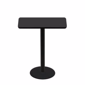 24" x 42" Two-Sided Mahogany/Black Quick Ship Table - Black Up + Black Bar Height 22" Disc Base
