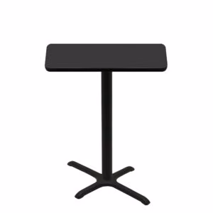 24" x 42" Two-Sided Mahogany/Black Quick Ship Table - Black Up + Black Bar Height 22" x 30" Cross Base