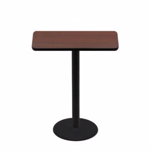 24" x 42" Two-Sided Mahogany/Black Quick Ship Table - Mahogany Up + Black Bar Height 22" Disc Base