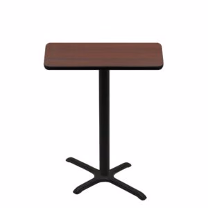 24" x 42" Two-Sided Mahogany/Black Quick Ship Table - Mahogany Up + Black Bar Height 22" x 30" Cross Base