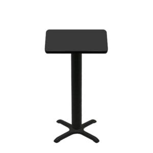 30" x 30" Two-Sided Mahogany/Black Quick Ship Table - Black Up + Black Bar Height 22" x 22" Cross Base