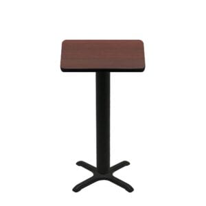 30" x 30" Two-Sided Mahogany/Black Quick Ship Table - Mahogany Up + Black Bar Height 22" x 22" Cross Base
