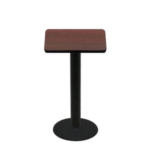 30" x 30" Two-Sided Mahogany/Black Quick Ship Table - Mahogany Up + Black Bar Height 22" Disc Base
