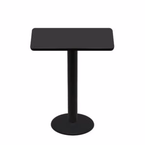 30" x 42" Two-Sided Mahogany/Black Quick Ship Table - Black Up + Black Bar Height 22" Disc Base