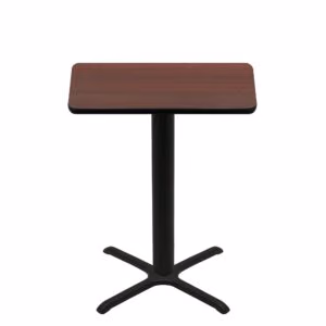 30" x 42" Two-Sided Mahogany/Black Quick Ship Table - Mahogany Up + Black Bar Height 30" x 30" Cross Base