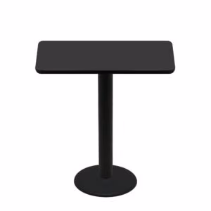 30" x 48" Two-Sided Mahogany/Black Quick Ship Table - Black Up + Black Bar Height 22" Disc Base