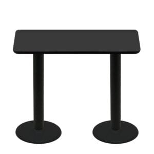 30" x 60" Two-Sided Mahogany/Black Quick Ship Table - Black Up + (2) Black Bar Height 22" Disc Bases