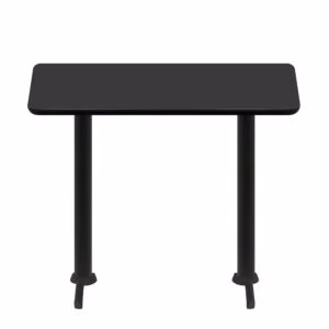 30" x 60" Two-Sided Mahogany/Black Quick Ship Table - Black Up + (2) Black Bar Height 22" T Bases