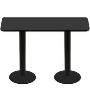 30" x 72" Two-Sided Mahogany/Black Quick Ship Table - Black Up + (2) Black Bar Height 22" Disc Bases