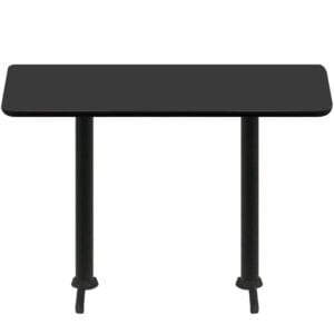 30" x 72" Two-Sided Mahogany/Black Quick Ship Table - Black Up + (2) Black Bar Height 22" T Bases