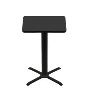 36" x 36" Two-Sided Mahogany/Black Quick Ship Table - Black Up + Black Bar Height 30" x 30" Cross Base