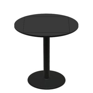 36" x 36" Flip to 51" Round Two-Sided Mahogany/Black Quick Ship Table - Black Up + Black Bar Height 30" Disc Base