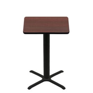 36" x 36" Two-Sided Mahogany/Black Quick Ship Table - Mahogany Up + Black Bar Height 30" x 30" Cross Base