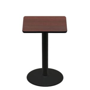36" x 36" Two-Sided Mahogany/Black Quick Ship Table - Mahogany Up + Black Bar Height 30" Disc Base