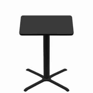 42" x 42" Two-Sided Mahogany/Black Quick Ship Table - Black Up + Black Bar Height 36" x 36" Cross Base