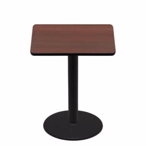 42" x 42" Two-Sided Mahogany/Black Quick Ship Table - Mahogany Up + Black Bar Height 30" Disc Base