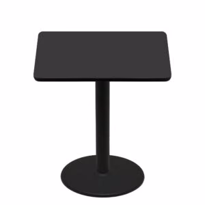 48" x 48" Two-Sided Mahogany/Black Quick Ship Table - Black Up + Black Bar Height 30" Disc Base