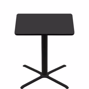48" x 48" Two-Sided Mahogany/Black Quick Ship Table - Black Up + Black Bar Height 40" x 40" Cross Base