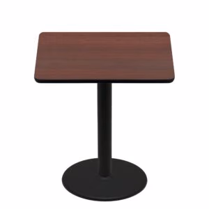48" x 48" Two-Sided Mahogany/Black Quick Ship Table - Mahogany Up + Black Bar Height 30" Disc Base