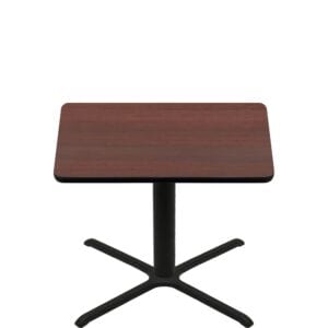 48" x 48" Two-Sided Mahogany/Black Quick Ship Table - Mahogany Up + Black Standard Height 40" x 40" Cross Base