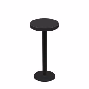24" Round Urban Onyx Quick Ship Table + Black Bar Height 18" Disc Base