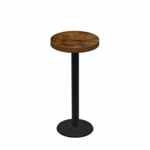 24" Round Urban Vintage Autumn Quick Ship Table + Black Bar Height 18" Disc Base