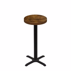 24" Round Urban Vintage Autumn Quick Ship Table + Black Bar Height 22" x 22" Cross Base