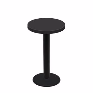 30" Round Urban Onyx Quick Ship Table + Black Bar Height 22" Disc Base