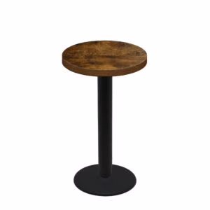 30" Round Urban Vintage Autumn Quick Ship Table + Black Bar Height 22" Disc Base