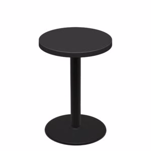 36" Round Urban Onyx Quick Ship Table + Black Bar Height 30" Disc Base