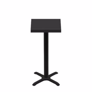 24" x 24" Urban Onyx Quick Ship Table + Black Bar Height 22" x 22" Cross Base