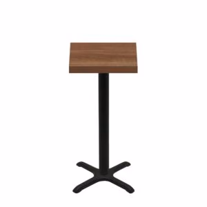 24" x 24" Urban Toasted Birch Quick Ship Table + Black Bar Height 22" x 22" Cross Base