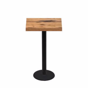24" x 30" Urban Natural Heartwood Quick Ship Table + Black Bar Height 18" Disc Base