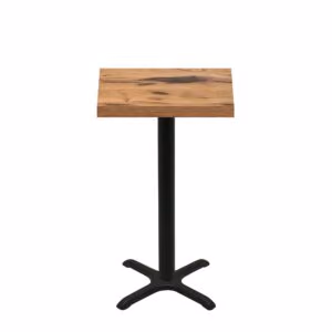 24" x 30" Urban Natural Heartwood Quick Ship Table + Black Bar Height 22" x 22" Cross Base